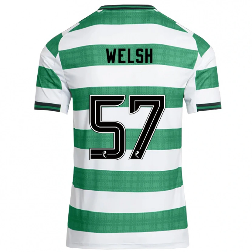 Danxen Kinder Stephen Welsh #57 Grün Weiß Heimtrikot Trikot 2025/26 T-Shirt Schweiz