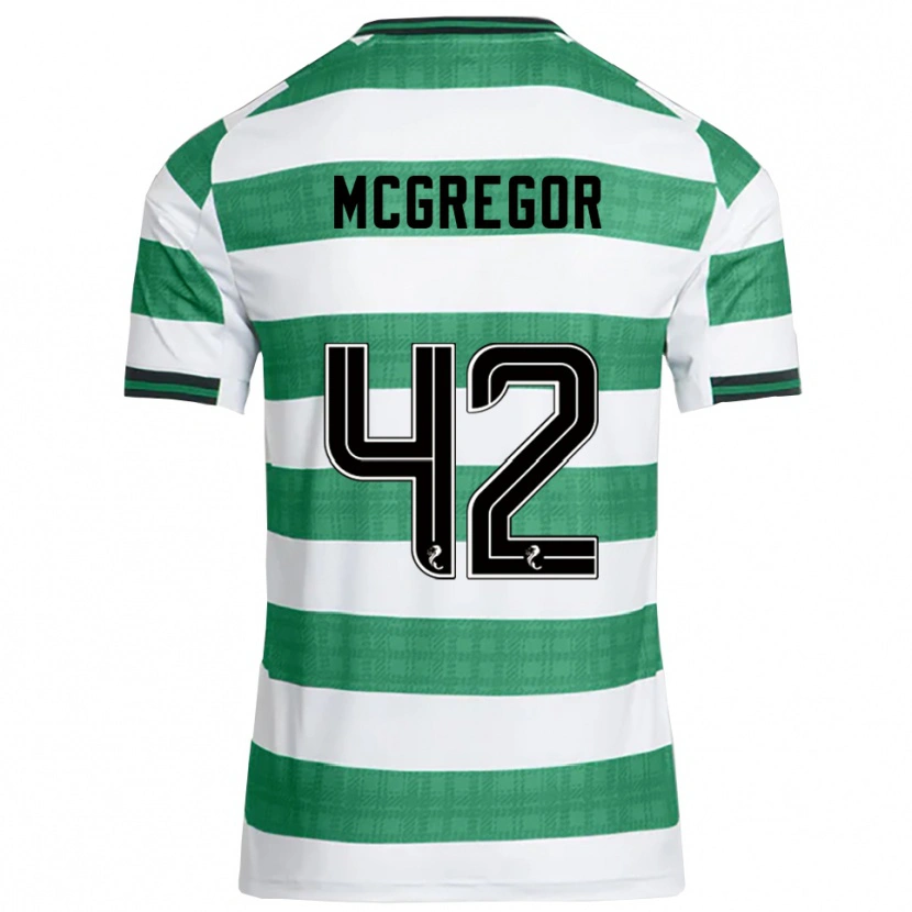 Danxen Kinder Callum Mcgregor #42 Grün Weiß Heimtrikot Trikot 2025/26 T-Shirt Schweiz
