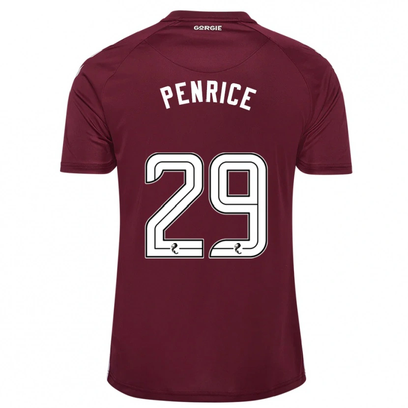 Danxen Kinder James Penrice #29 Burgunderrot Weiß Heimtrikot Trikot 2025/26 T-Shirt Schweiz