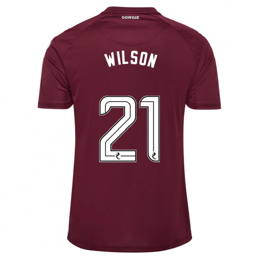 Danxen Kinder James Wilson #21 Burgunderrot Weiß Heimtrikot Trikot 2025/26 T-Shirt Schweiz