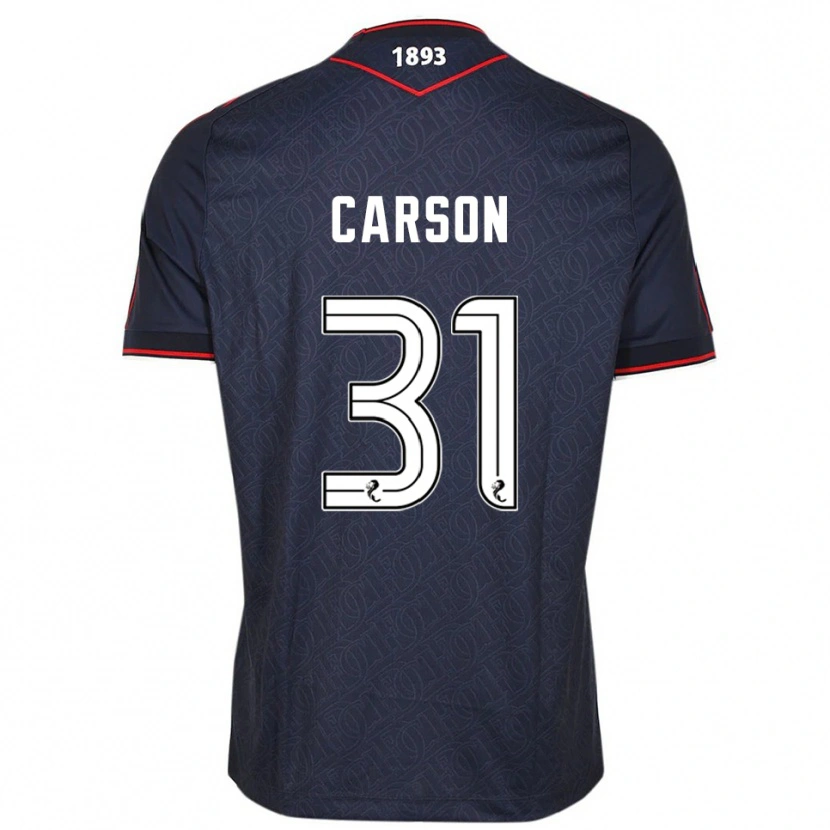 Danxen Kinder Trevor Carson #31 Marine Weiß Heimtrikot Trikot 2025/26 T-Shirt Schweiz