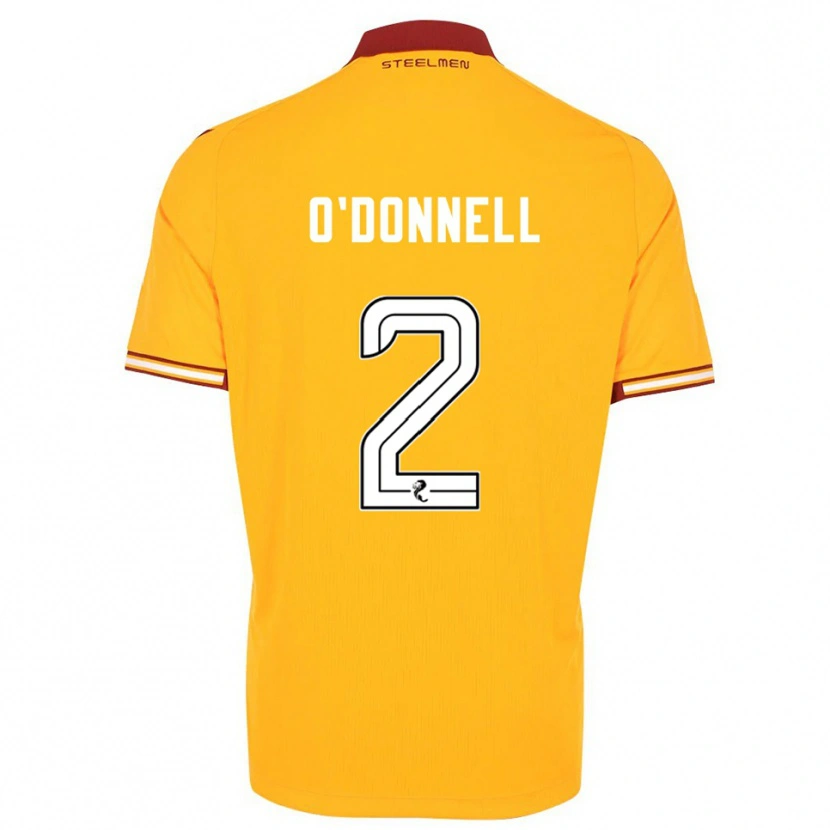 Danxen Kinder Stephen O'donnell #2 Gelb Burgunderrot Heimtrikot Trikot 2025/26 T-Shirt Schweiz