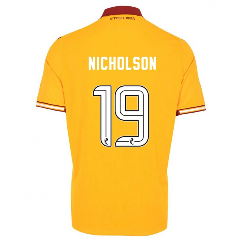 Danxen Kinder Sam Nicholson #19 Gelb Burgunderrot Heimtrikot Trikot 2025/26 T-Shirt Schweiz