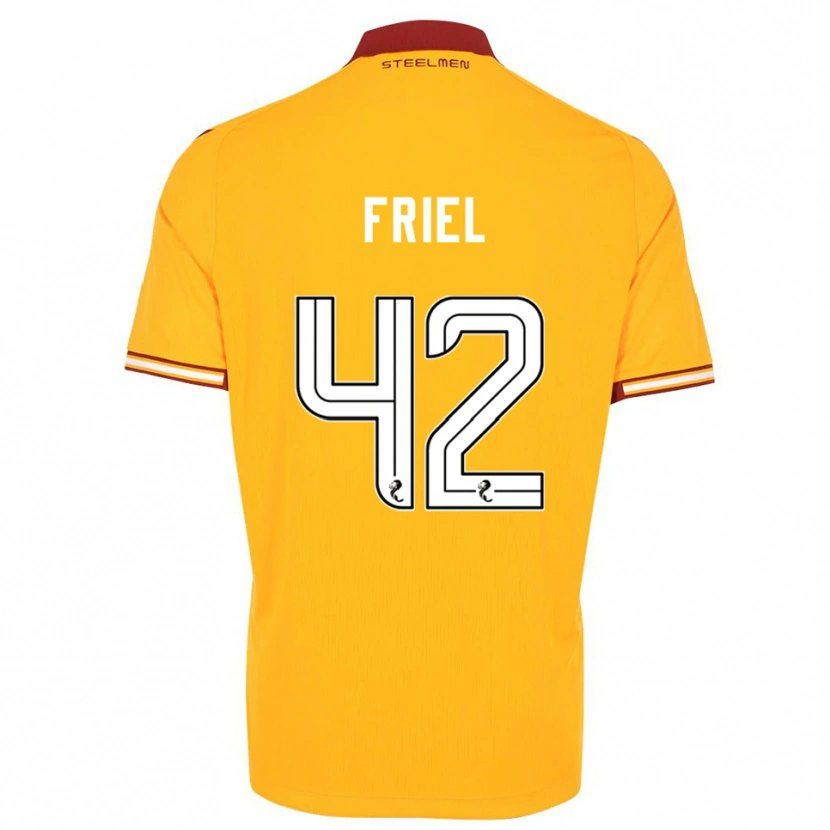 Danxen Kinder Jon-Joe Friel #42 Gelb Burgunderrot Heimtrikot Trikot 2025/26 T-Shirt Schweiz