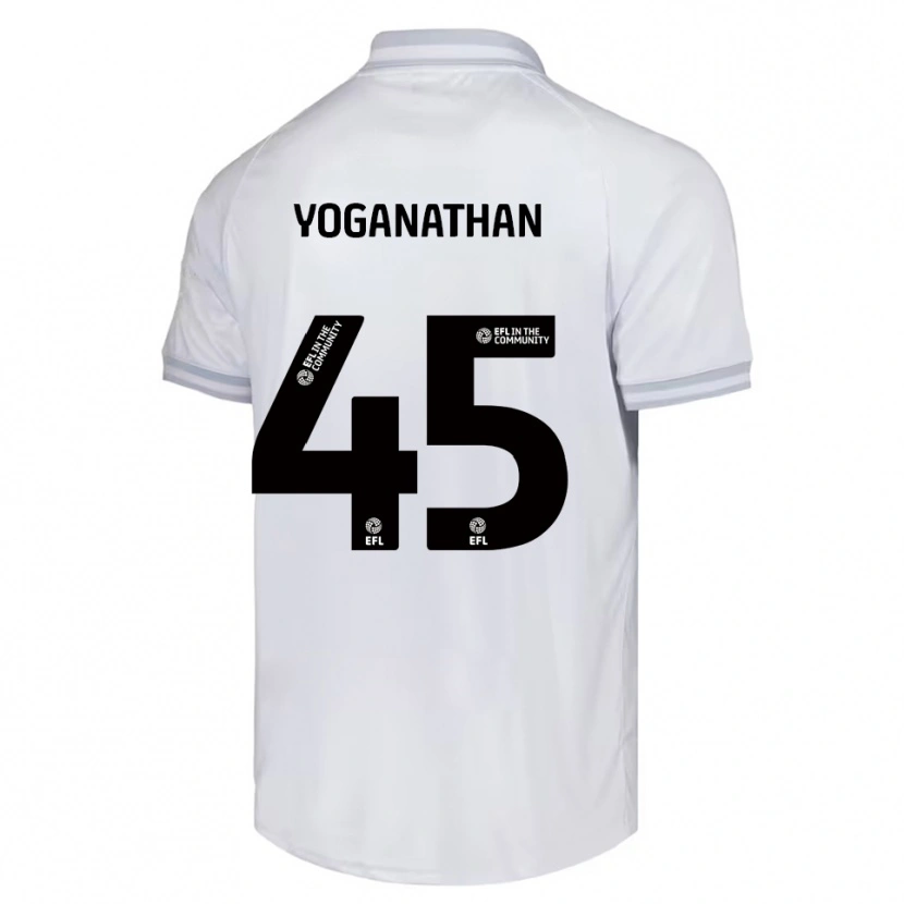 Danxen Kinder Vimal Yoganathan #45 Weiß Grau Schwarz Auswärtstrikot Trikot 2025/26 T-Shirt Schweiz