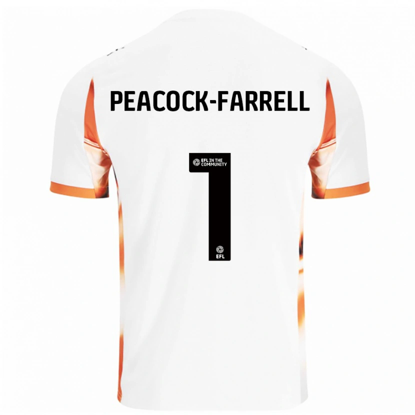 Danxen Kinder Bailey Peacock-Farrell #1 Weiß Orange Schwarz Auswärtstrikot Trikot 2025/26 T-Shirt Schweiz