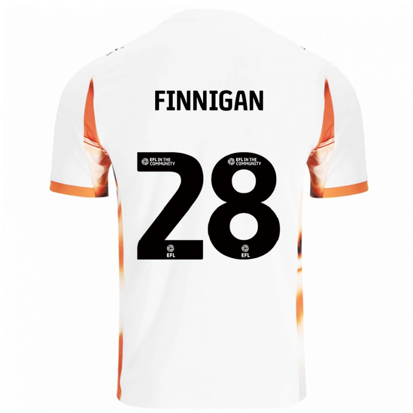 Danxen Kinder Ryan Finnigan #28 Weiß Orange Schwarz Auswärtstrikot Trikot 2025/26 T-Shirt Schweiz