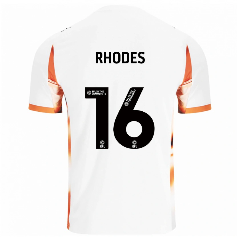 Danxen Kinder Jordan Rhodes #16 Weiß Orange Schwarz Auswärtstrikot Trikot 2025/26 T-Shirt Schweiz