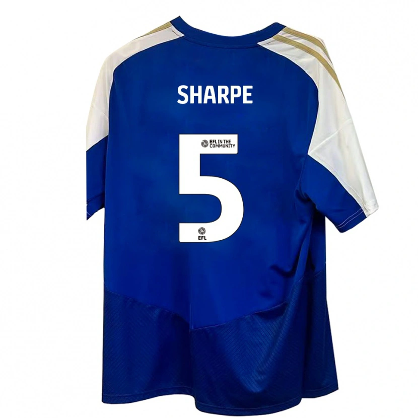 Danxen Kinder Manfy Sharpe #5 Blau Weiß Gold Auswärtstrikot Trikot 2025/26 T-Shirt Schweiz