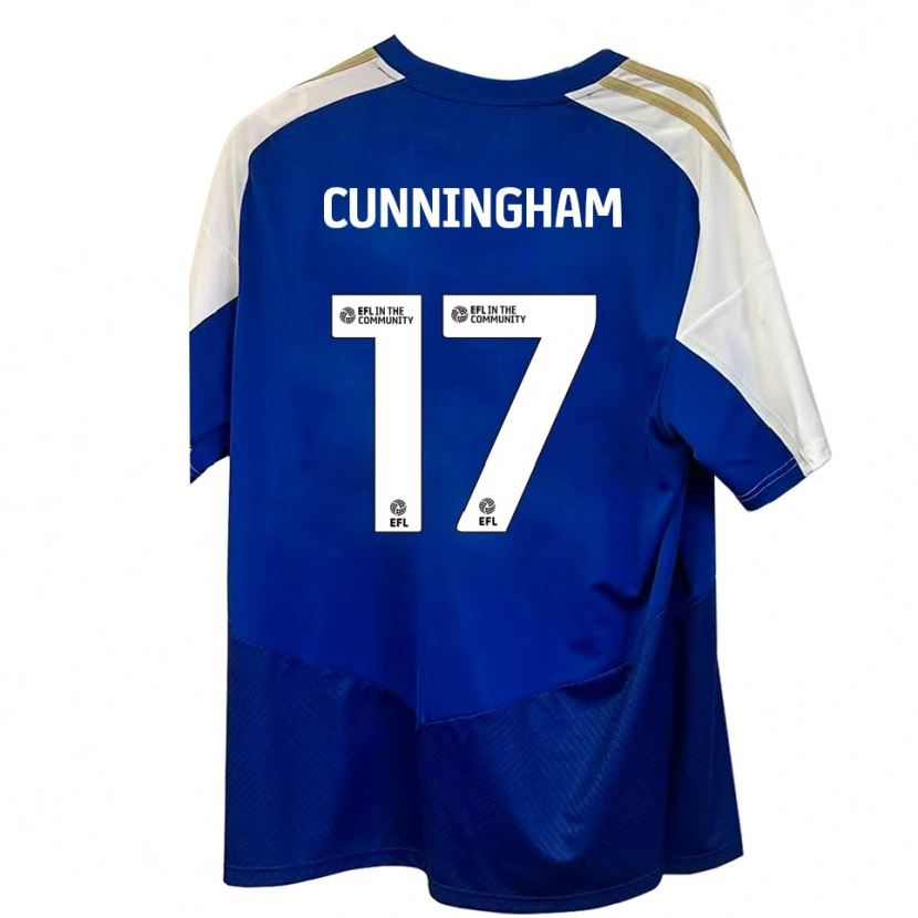 Danxen Kinder Zoe Cunningham #17 Blau Weiß Gold Auswärtstrikot Trikot 2025/26 T-Shirt Schweiz