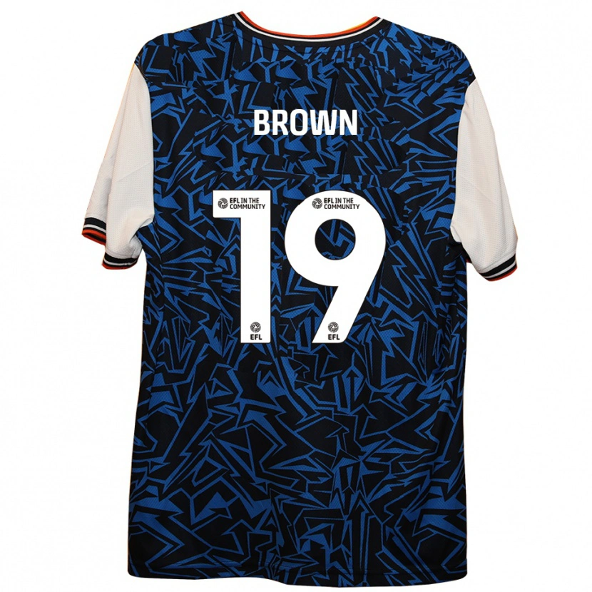 Danxen Kinder Jacob Brown #19 Blau Schwarz Weiß Auswärtstrikot Trikot 2025/26 T-Shirt Schweiz
