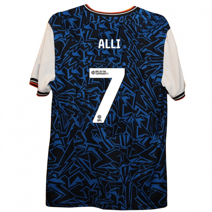 Danxen Kinder Millenic Alli #7 Blau Schwarz Weiß Auswärtstrikot Trikot 2025/26 T-Shirt Schweiz