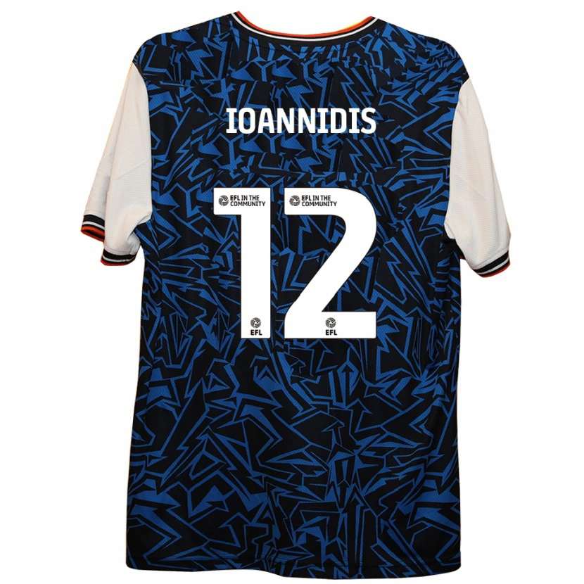 Danxen Kinder Zacharias Ioannidis #12 Blau Schwarz Weiß Auswärtstrikot Trikot 2025/26 T-Shirt Schweiz