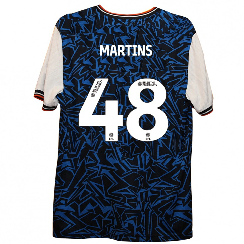Danxen Kinder Dominic Dos Santos Martins #48 Blau Schwarz Weiß Auswärtstrikot Trikot 2025/26 T-Shirt Schweiz