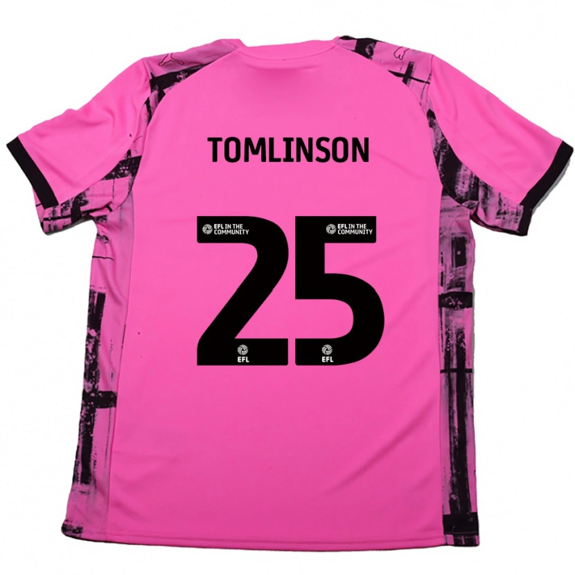 Danxen Kinder Josh Tomlinson #25 Rosenrot Schwarz Auswärtstrikot Trikot 2025/26 T-Shirt Schweiz