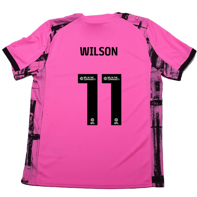 Danxen Kinder James Wilson #11 Rosenrot Schwarz Auswärtstrikot Trikot 2025/26 T-Shirt Schweiz