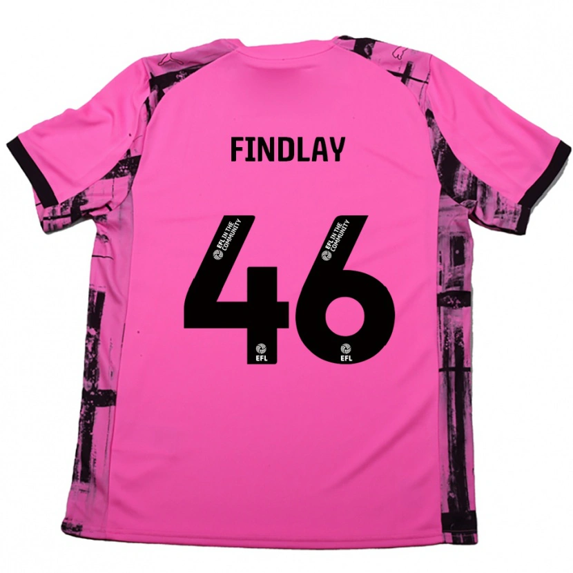 Danxen Kinder Freddie Findlay #46 Rosenrot Schwarz Auswärtstrikot Trikot 2025/26 T-Shirt Schweiz