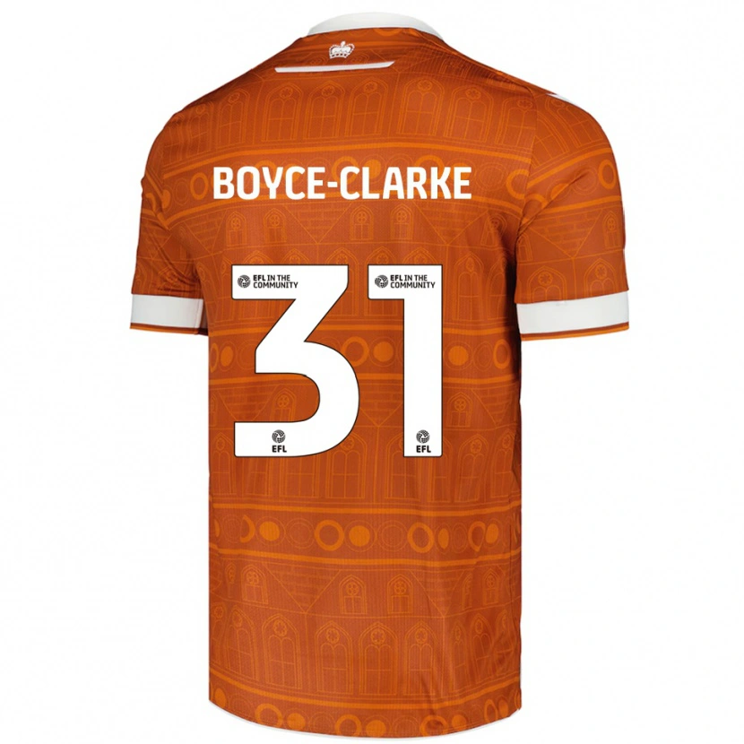 Danxen Kinder Coniah Boyce-Clarke #31 Orange Weiß Auswärtstrikot Trikot 2025/26 T-Shirt Schweiz