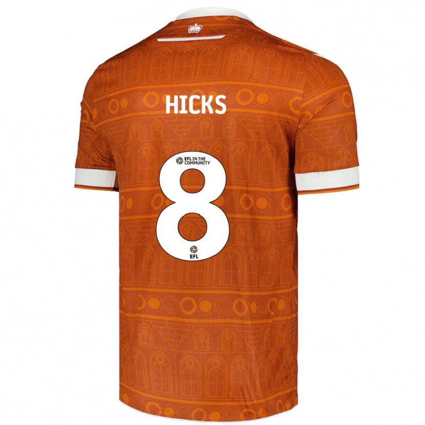 Danxen Kinder David Hicks #8 Orange Weiß Auswärtstrikot Trikot 2025/26 T-Shirt Schweiz