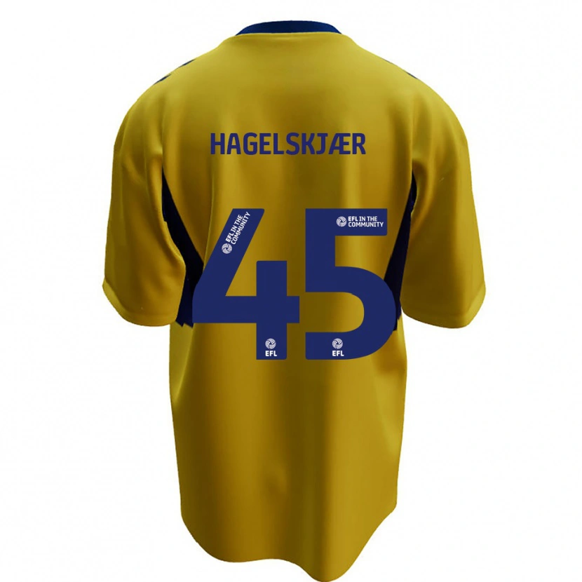 Danxen Kinder Anders Hagelskjær #45 Gelb Blau Auswärtstrikot Trikot 2025/26 T-Shirt Schweiz