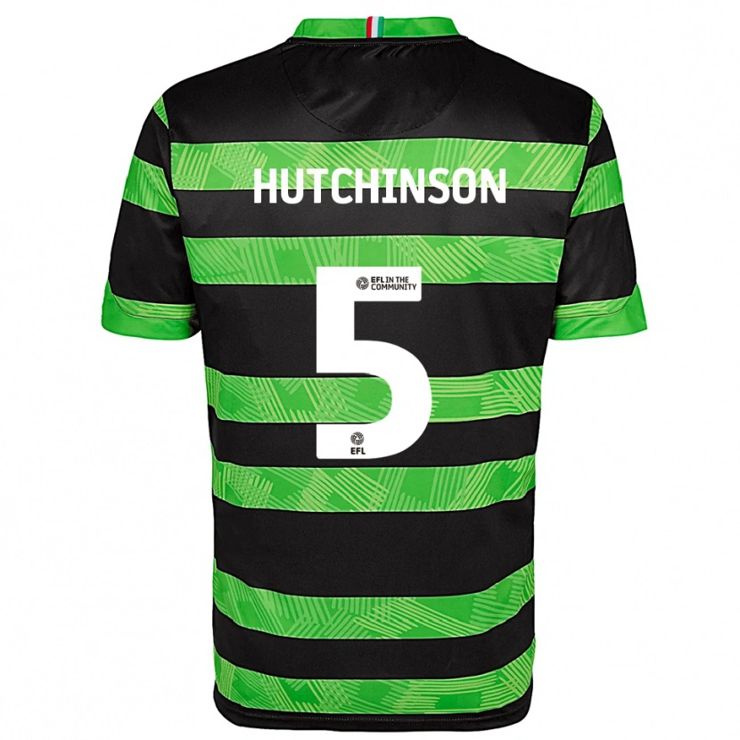 Danxen Kinder Sam Hutchinson #5 Schwarz Grün Auswärtstrikot Trikot 2025/26 T-Shirt Schweiz