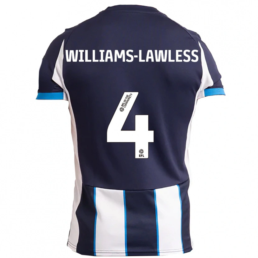 Danxen Kinder John Williams-Lawless #4 Weiß Marine Auswärtstrikot Trikot 2025/26 T-Shirt Schweiz