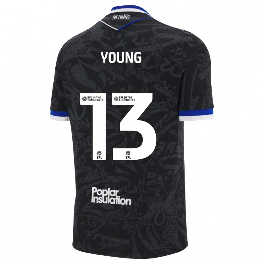 Danxen Kinder Brad Young #13 Schwarz Weiß Auswärtstrikot Trikot 2025/26 T-Shirt Schweiz