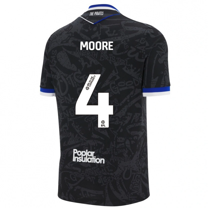 Danxen Kinder Taylor Moore #4 Schwarz Weiß Auswärtstrikot Trikot 2025/26 T-Shirt Schweiz