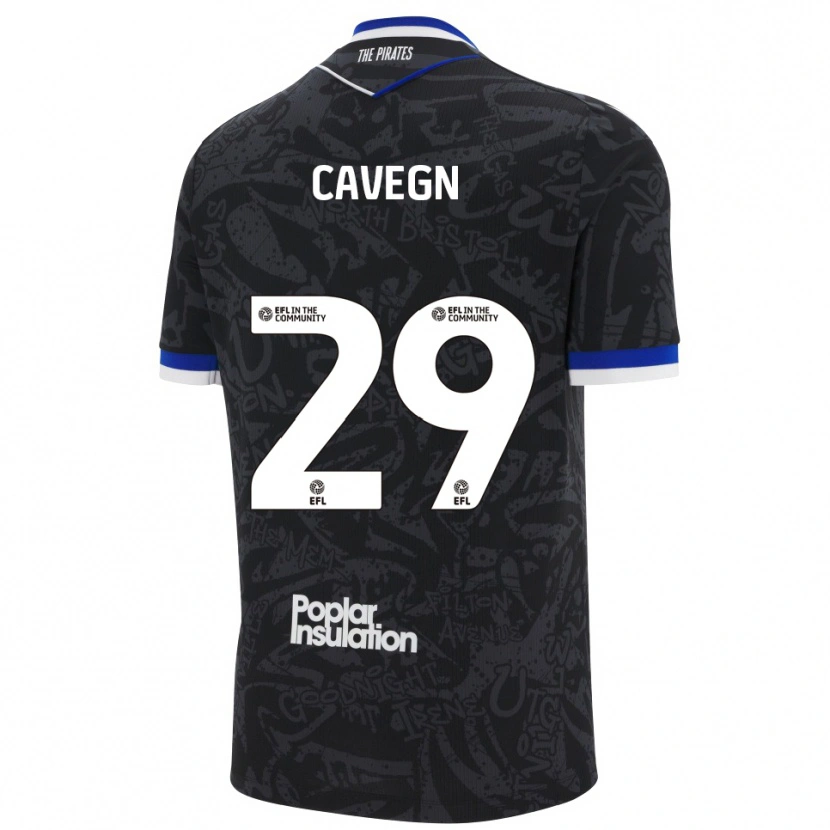 Danxen Kinder Fabrizio Cavegn #29 Schwarz Weiß Auswärtstrikot Trikot 2025/26 T-Shirt Schweiz