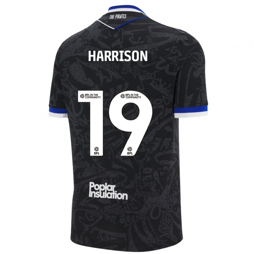 Danxen Kinder Ellis Harrison #19 Schwarz Weiß Auswärtstrikot Trikot 2025/26 T-Shirt Schweiz