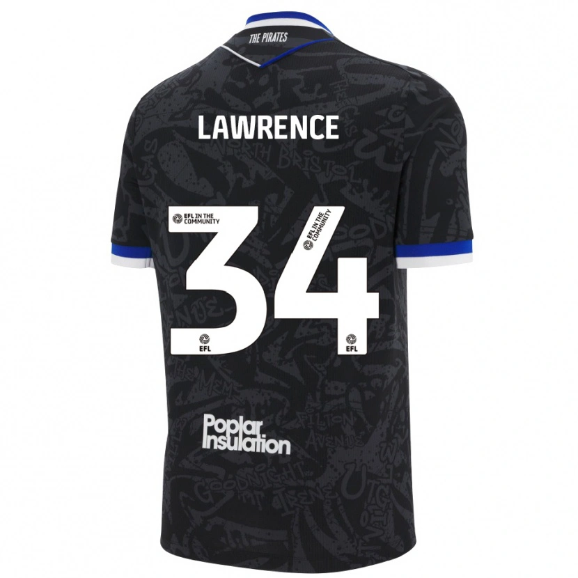 Danxen Kinder Jerry Lawrence #34 Schwarz Weiß Auswärtstrikot Trikot 2025/26 T-Shirt Schweiz