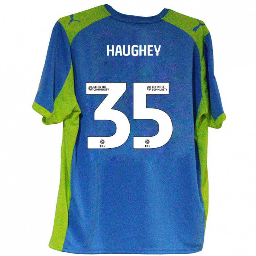 Danxen Kinder Conor Haughey #35 Himmelblau Gelb Auswärtstrikot Trikot 2025/26 T-Shirt Schweiz