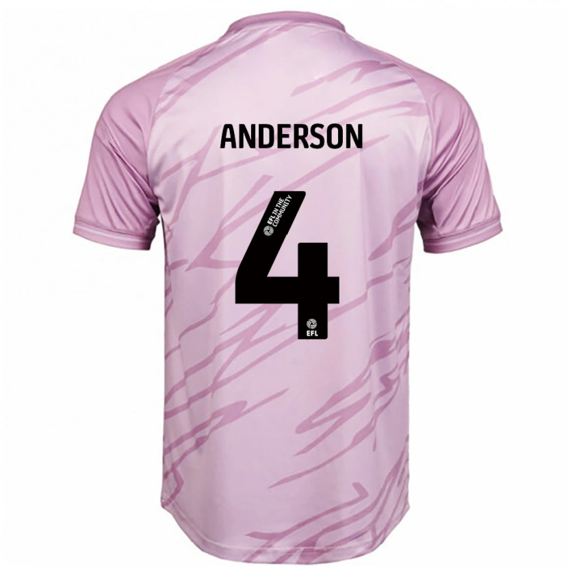 Danxen Kinder Tom Anderson #4 Pink Schwarz Auswärtstrikot Trikot 2025/26 T-Shirt Schweiz
