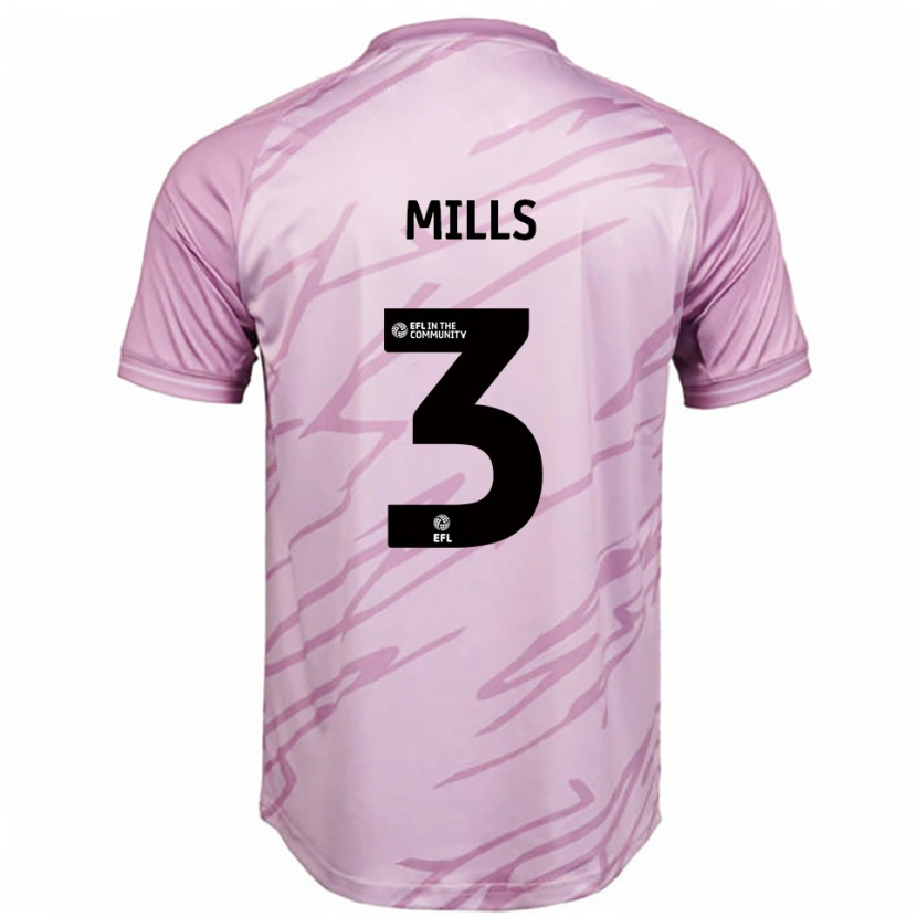 Danxen Kinder Kiera Mills #3 Pink Schwarz Auswärtstrikot Trikot 2025/26 T-Shirt Schweiz