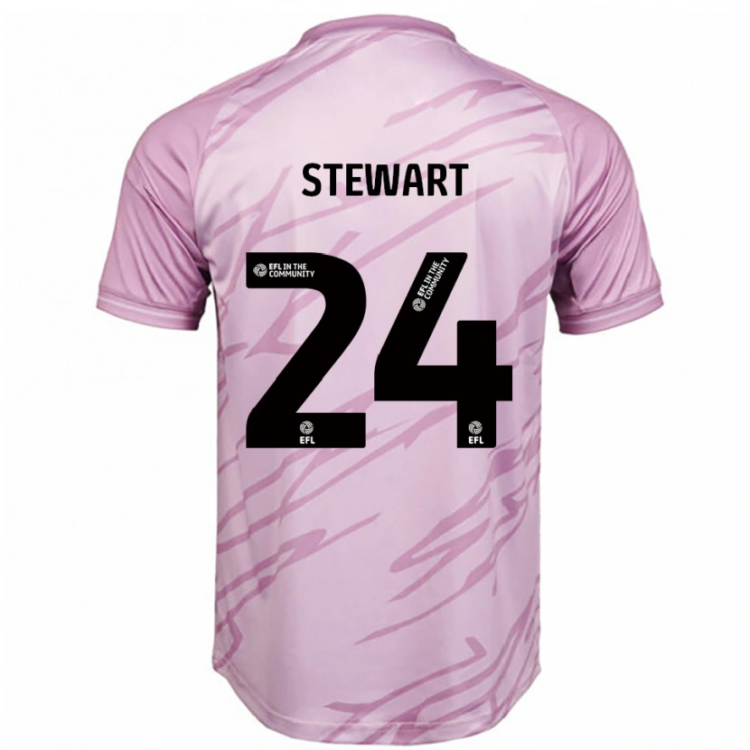 Danxen Kinder Callum Stewart #24 Pink Schwarz Auswärtstrikot Trikot 2025/26 T-Shirt Schweiz