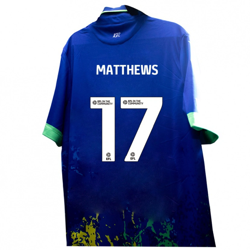 Danxen Kinder Devon Matthews #17 Blau Gelb Auswärtstrikot Trikot 2025/26 T-Shirt Schweiz