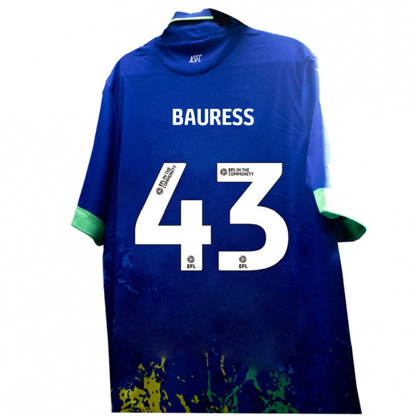 Danxen Kinder Joe Bauress #43 Blau Gelb Auswärtstrikot Trikot 2025/26 T-Shirt Schweiz