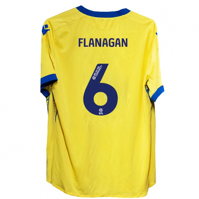 Danxen Kinder Tom Flanagan #6 Gelb Blau Auswärtstrikot Trikot 2025/26 T-Shirt Schweiz