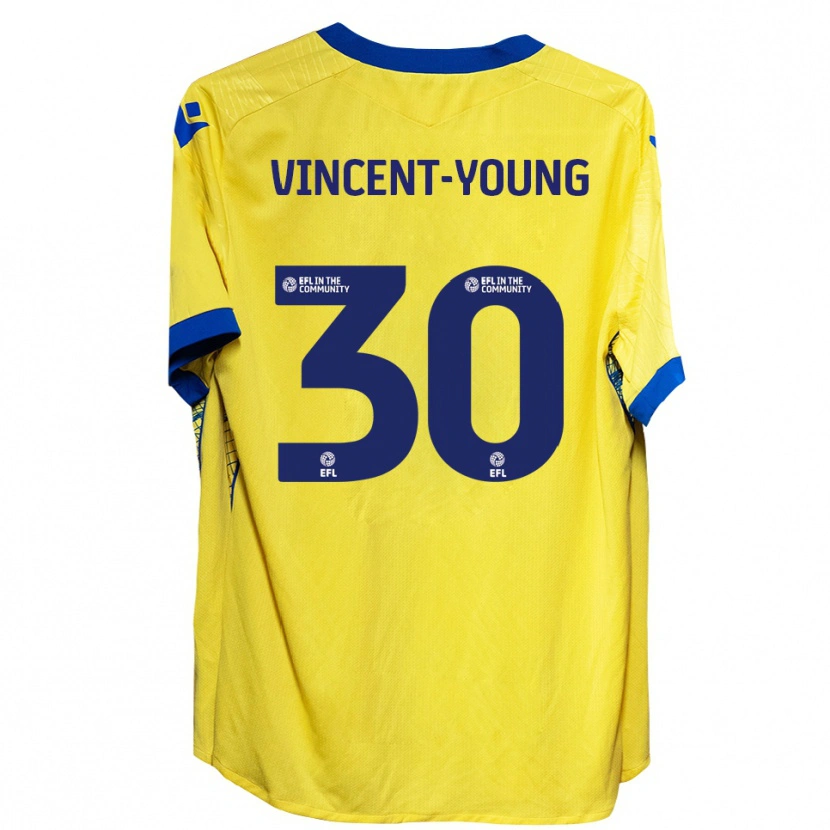 Danxen Kinder Kane Vincent-Young #30 Gelb Blau Auswärtstrikot Trikot 2025/26 T-Shirt Schweiz