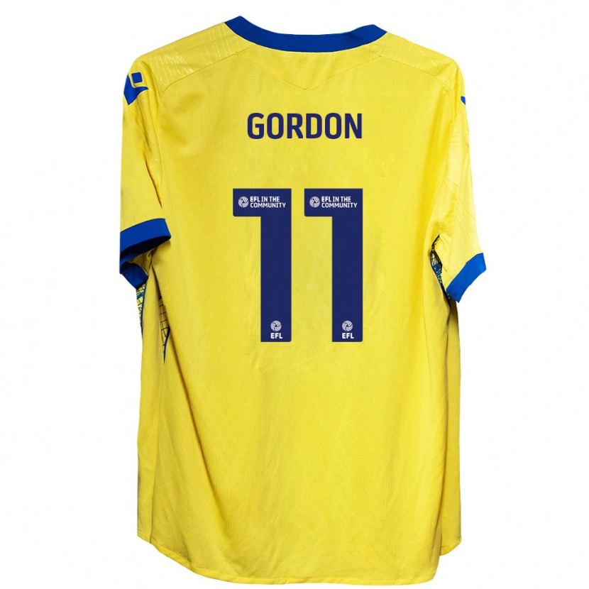 Danxen Kinder John-Kymani Gordon #11 Gelb Blau Auswärtstrikot Trikot 2025/26 T-Shirt Schweiz