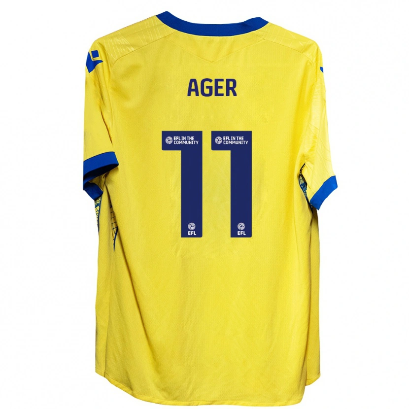 Danxen Kinder Emily Ager #11 Gelb Blau Auswärtstrikot Trikot 2025/26 T-Shirt Schweiz