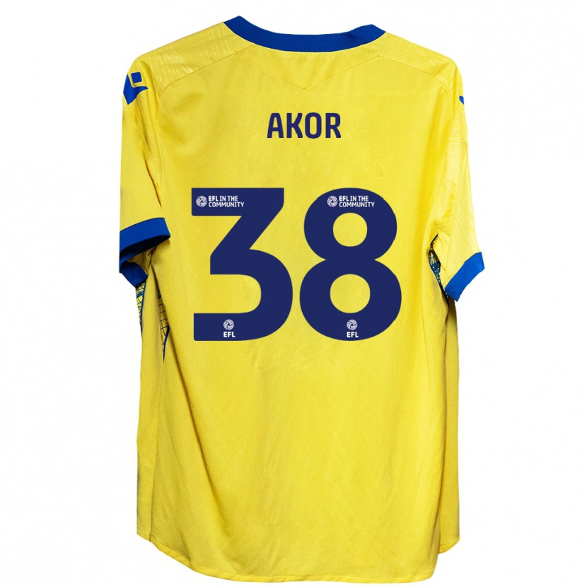 Danxen Kinder Elkanah Akor #38 Gelb Blau Auswärtstrikot Trikot 2025/26 T-Shirt Schweiz