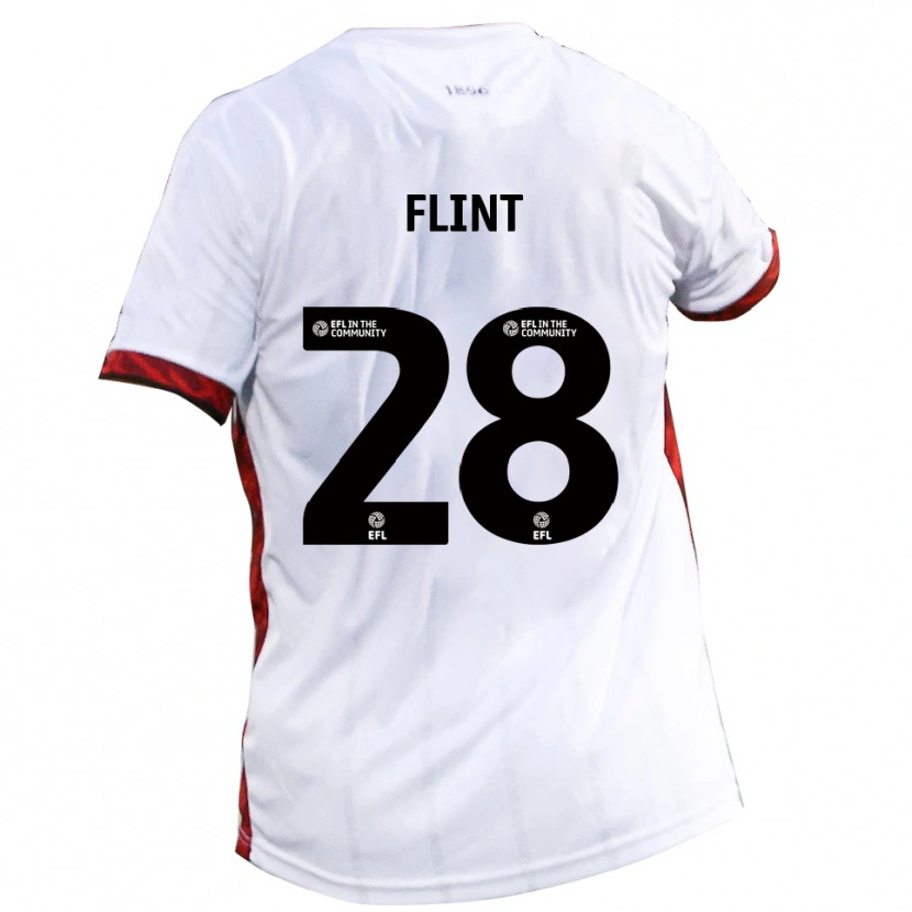 Danxen Kinder Josh Flint #28 Weiß Rot Schwarz Auswärtstrikot Trikot 2025/26 T-Shirt Schweiz