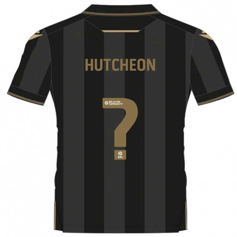 Danxen Kinder George Hutcheon #0 Schwarz Gold Auswärtstrikot Trikot 2025/26 T-Shirt Schweiz