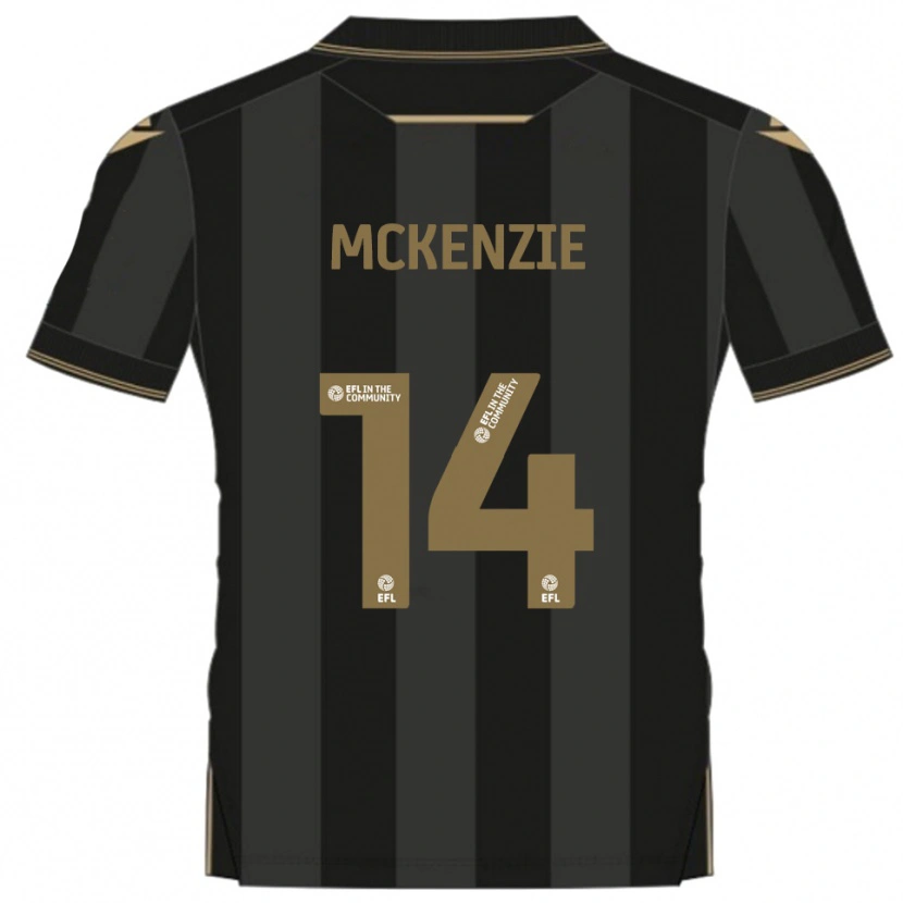 Danxen Kinder Robbie Mckenzie #14 Schwarz Gold Auswärtstrikot Trikot 2025/26 T-Shirt Schweiz