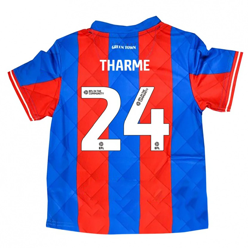 Danxen Kinder Doug Tharme #24 Blau Rot Weiß Auswärtstrikot Trikot 2025/26 T-Shirt Schweiz