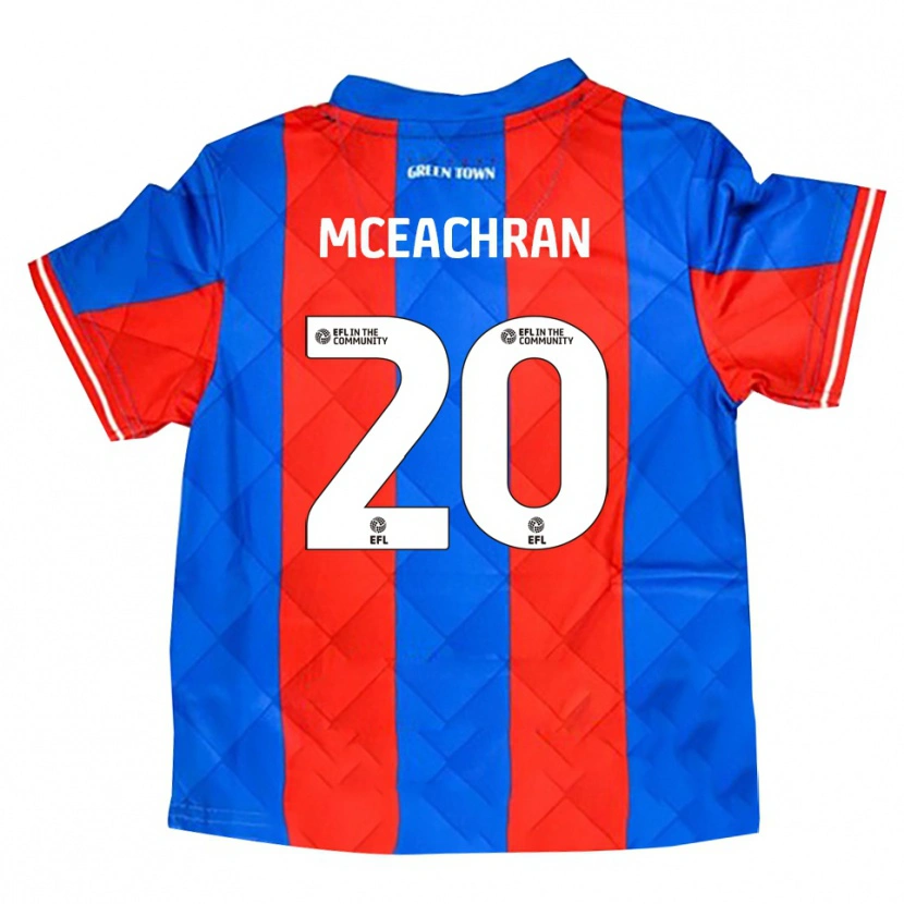 Danxen Kinder George Mceachran #20 Blau Rot Weiß Auswärtstrikot Trikot 2025/26 T-Shirt Schweiz