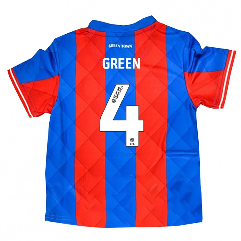 Danxen Kinder Kieran Green #4 Blau Rot Weiß Auswärtstrikot Trikot 2025/26 T-Shirt Schweiz