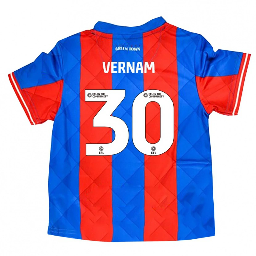Danxen Kinder Charles Vernam #30 Blau Rot Weiß Auswärtstrikot Trikot 2025/26 T-Shirt Schweiz