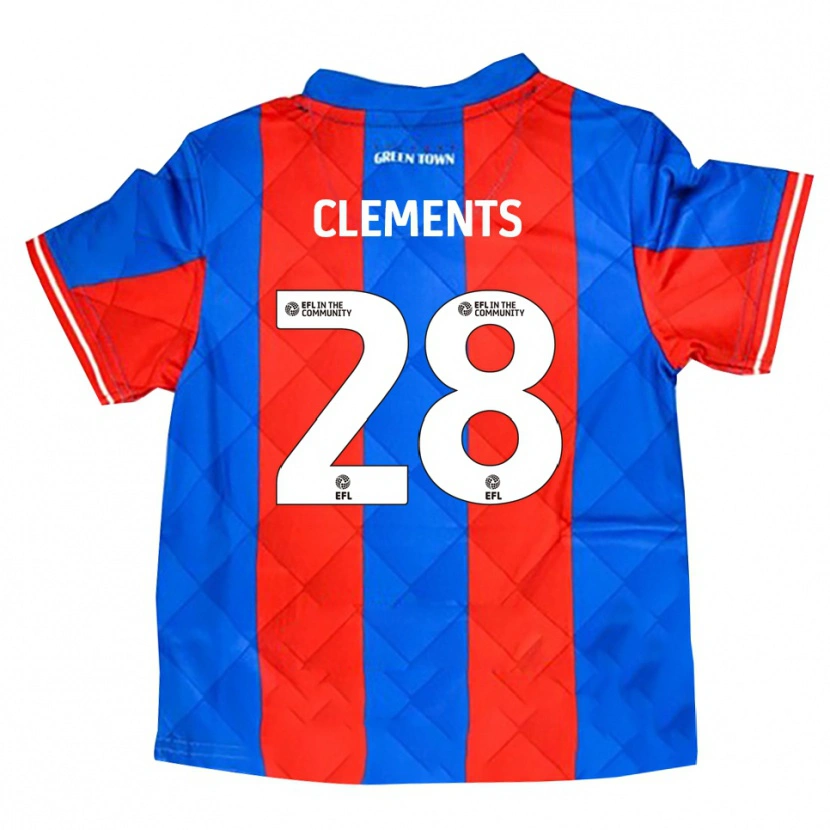Danxen Kinder Charlie Clements #28 Blau Rot Weiß Auswärtstrikot Trikot 2025/26 T-Shirt Schweiz